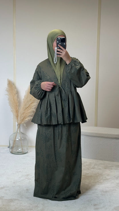 Ensemble jupe à motifs [kaki]