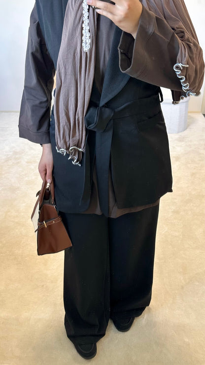 Ensemble blazer + pantalon [noir]