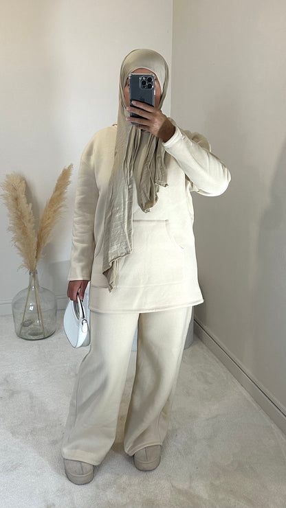 Ensemble jogging oversize beige
