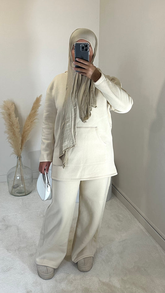 Ensemble jogging oversize beige
