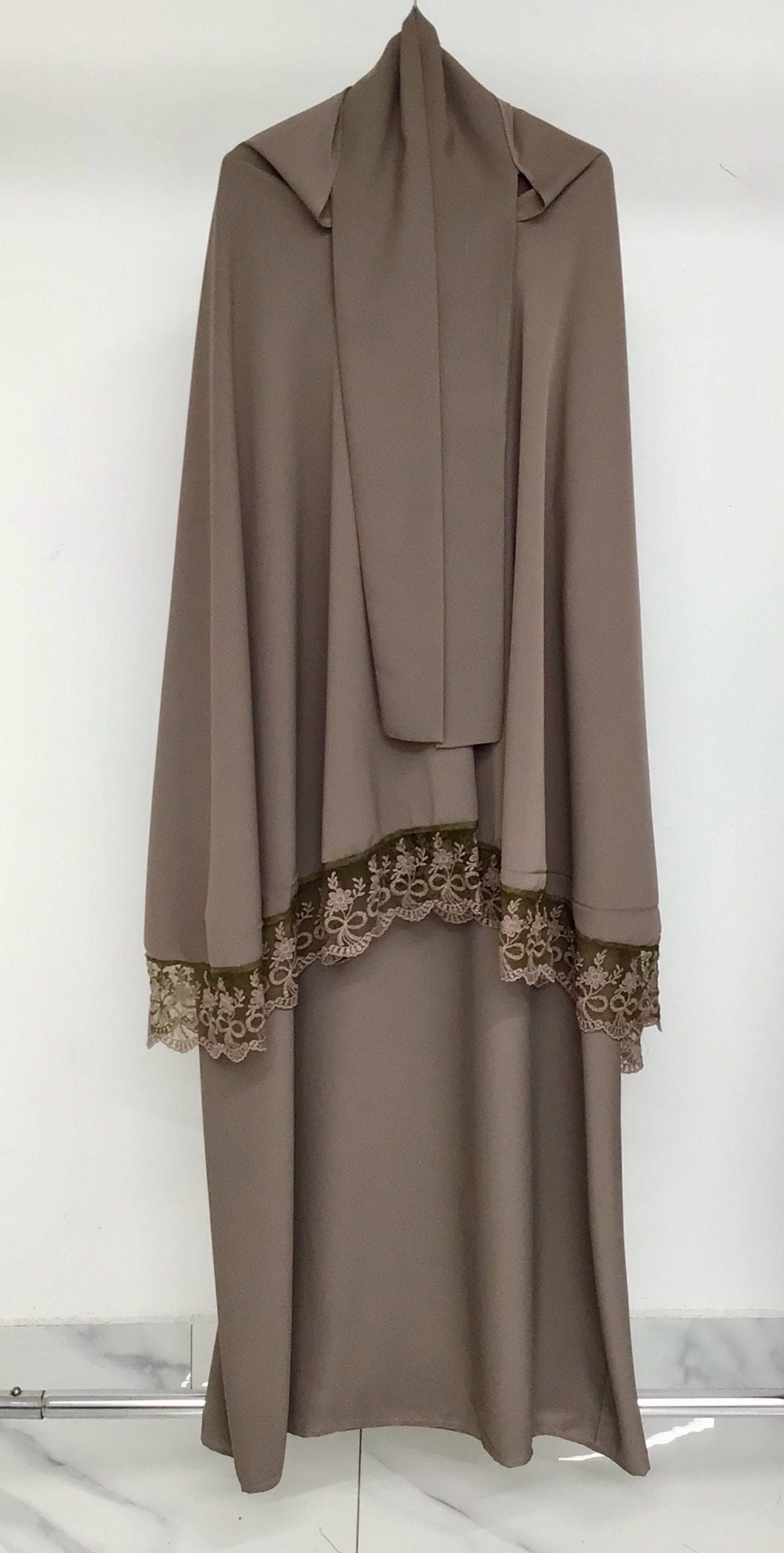 Ensemble de prière 2 pièces – Abaya & Khimar dentelle
