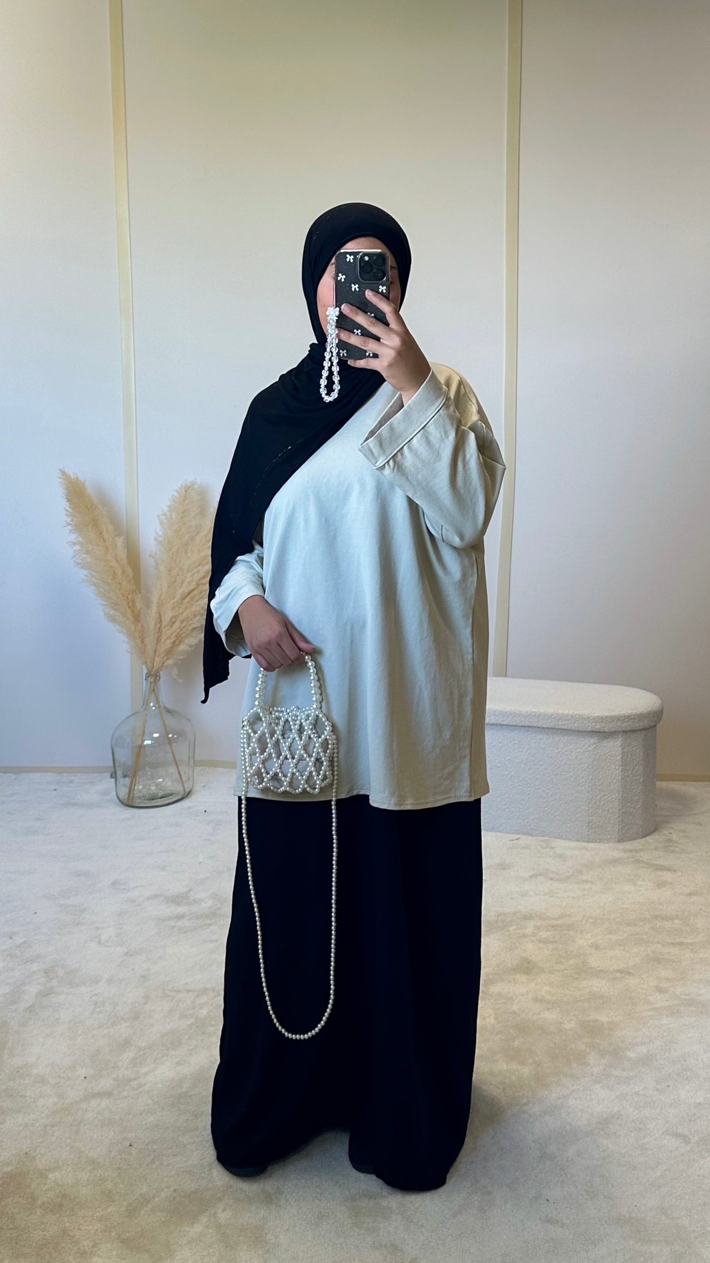 T shirt oversize manches longues [beige]