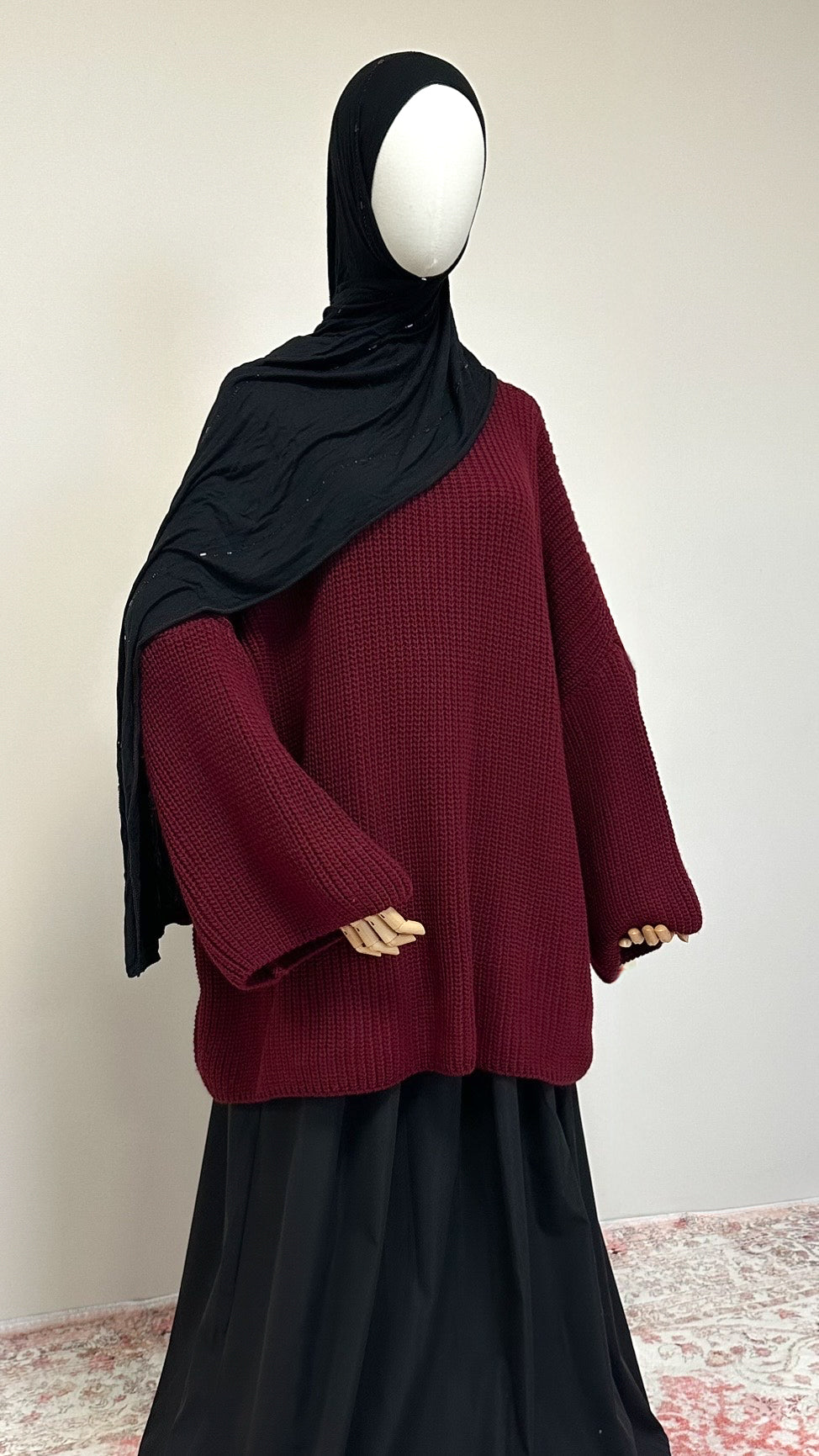 Pull ample [bordeaux]