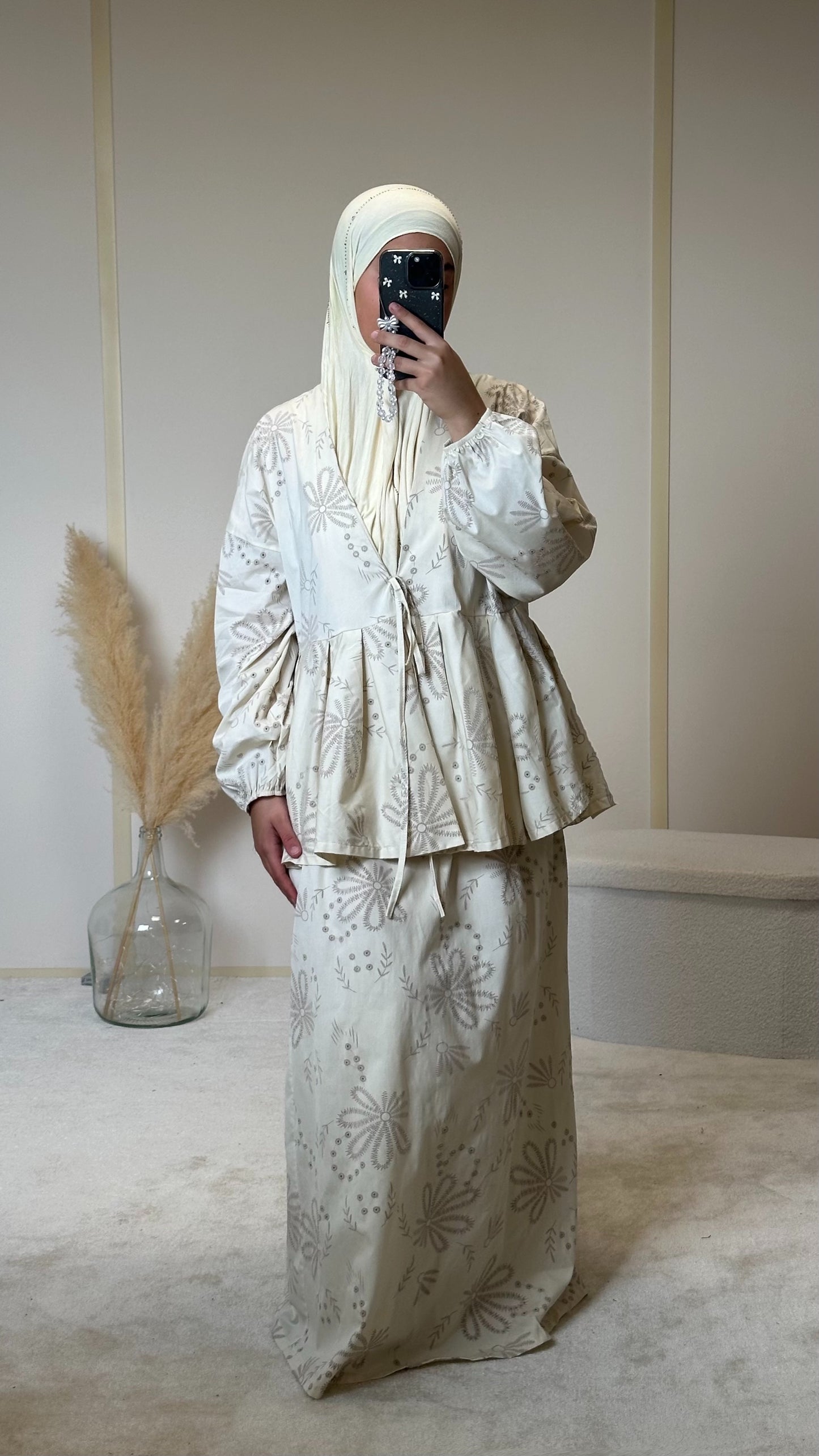 Ensemble jupe à motifs [beige]