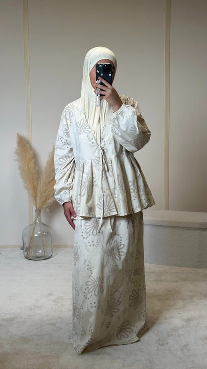 Ensemble jupe à motifs [beige]