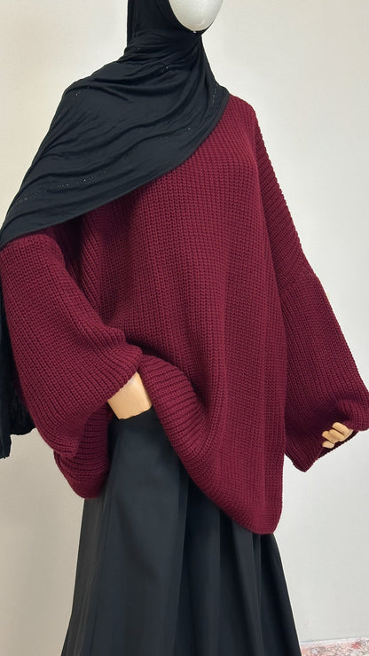 Pull ample [bordeaux]