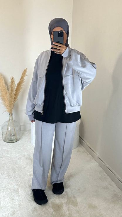 Ensemble jogging à zip [ gris ]