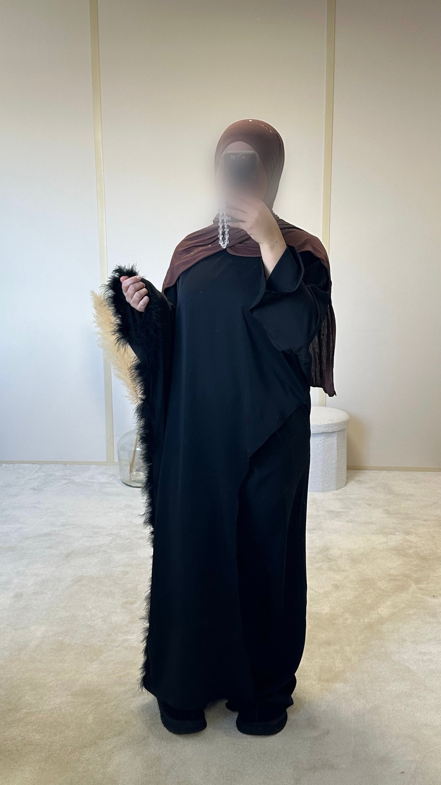 Ensemble Sassia noir à plumes