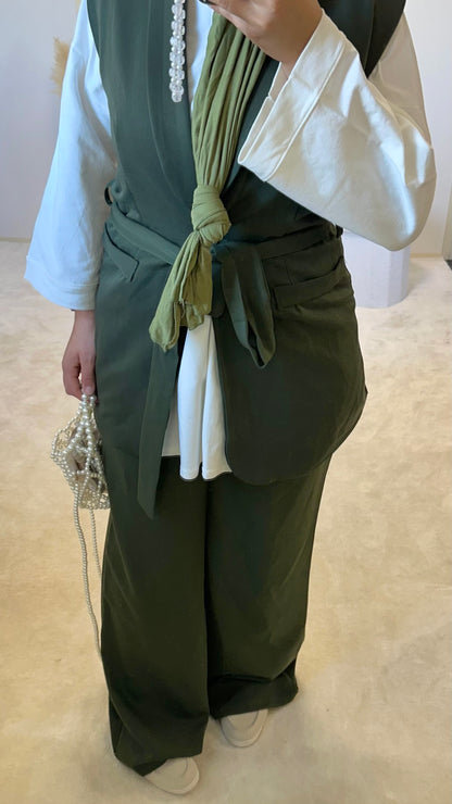 Ensemble blazer + pantalon [kaki]
