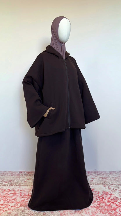 Ensemble comfy marron